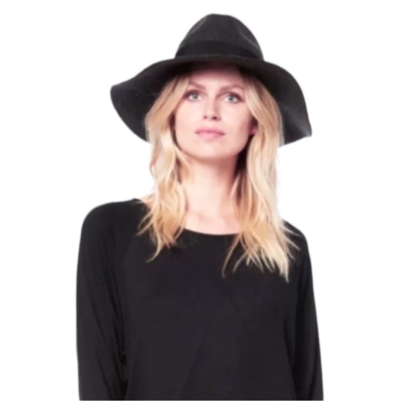 Michael Stars Grey Wide Brim Fedora Women\'s Grey 100% Wool Grosgrain Ribbon NWT main image 4